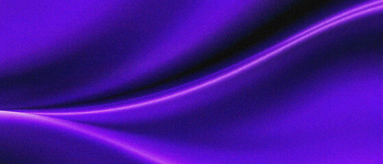 Abstract violet wave gradient background banner design with noise texture backdrop, copy space
