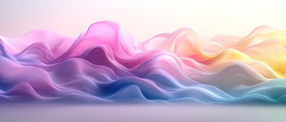 Obraz premium Colorful abstract waves creating serene landscape effect
