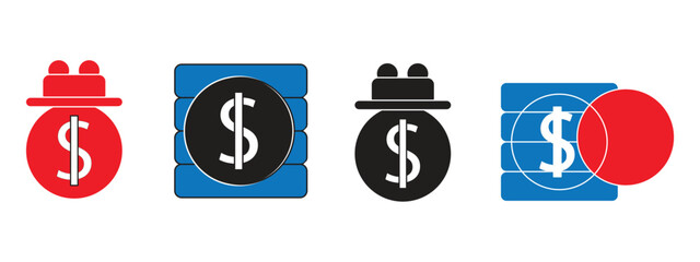 Successful and debt free person planning budget concept icon vector illustration.