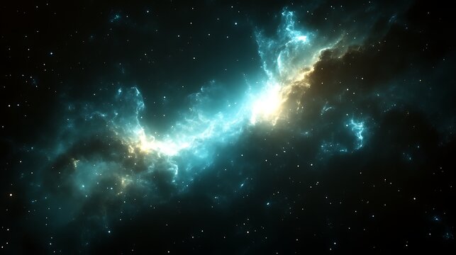 Celestial Nebula Glowing Brightly In Deep Space - Powered by Adobe