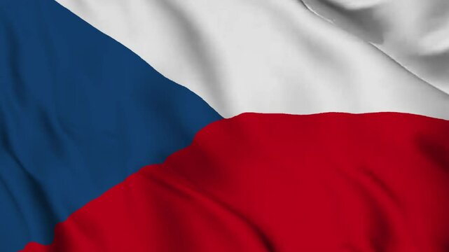 waving texture flag of czech republic. Seamless looping time-lapse virtual 4k video animation background