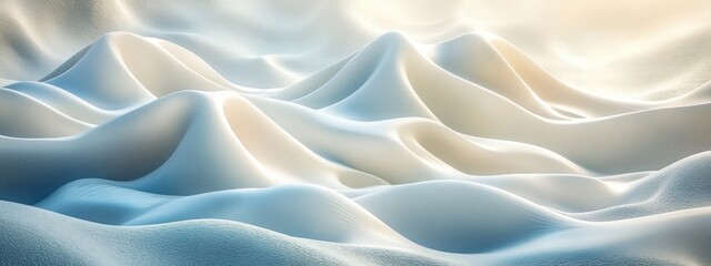 Obraz premium Minimalist Abstract Design Smooth White Curves Waves High Contrast Composition Digital Art