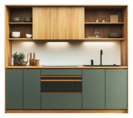 PNG Green modern cabinet kitchen cabinets minimalist furniture.
