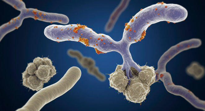 3D Illustration of Candida Fungi: Human Pathogenic Yeasts Including Candida Albicans and C. Auris