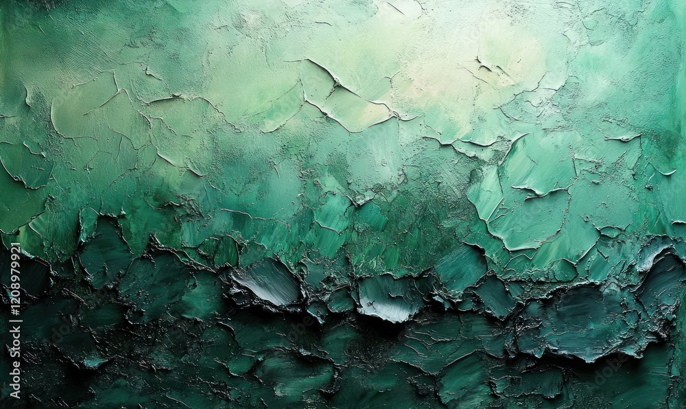 Poster elegant abstract green textured background with bright center and vignette border for vintage and ho