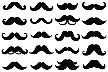 Set of men's mustache