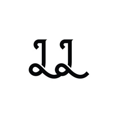 LL monogram logo design letter text name symbol monochrome logotype alphabet character simple logo