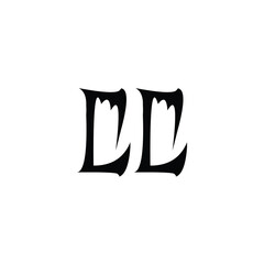 LL monogram logo design letter text name symbol monochrome logotype alphabet character simple logo
