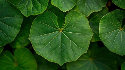 Close-up of green leaves with textured