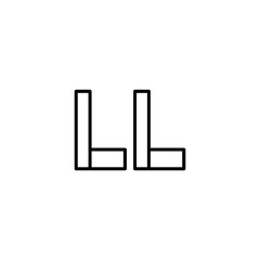 LL monogram logo design letter text name symbol monochrome logotype alphabet character simple logo