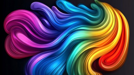 Fototapeta premium Abstract Rainbow Swirling Paint Flow Design