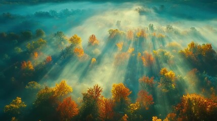 Fototapeta premium A vibrant sunset over the forest