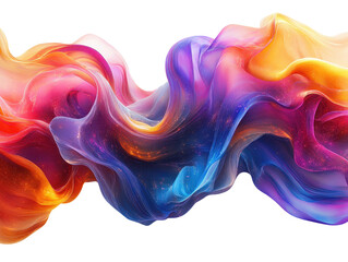 Obraz premium 3d Abstract Vibrant Flowing Liquid in Vivid Colors Creating a Dynamic Abstract Scene Transparante Background