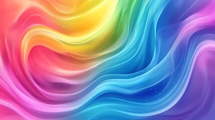 Obraz premium Rainbow Colored Abstract Wave Pattern Design