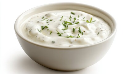 A bowl of creamy ranch dressing with buttermilk, sour cream, mayonnaise