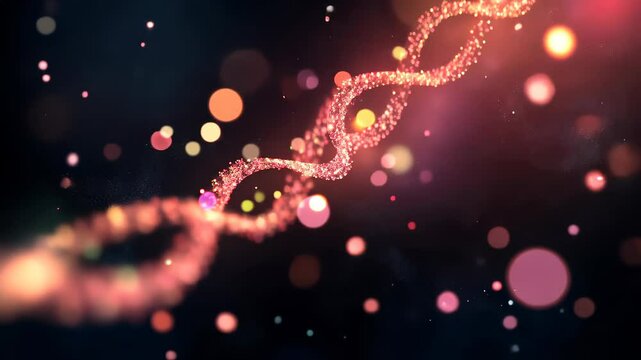 DNA double helix genetic material. Gene sequencing abstract design. Floating in space background, 
science, abstract, biology, biotechnology, molecular, health, genetic