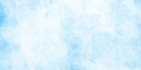 blue sky background with white clouds. panorama Multicolored background in watercolor