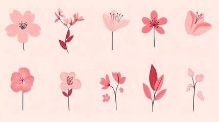 japanese cherry blossom icon, sakura icon, さくら　アイコン