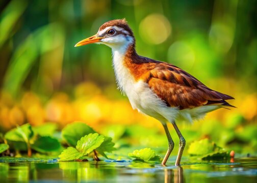 Northern Jacana Chick, Rio Curu Costa Rica Wildlife Photography, Birdwatching, Jacana spinosa Juvenile