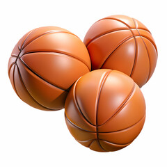Obraz premium Three Basketballs. A Close-Up Still Life of Classic Sports Equipment