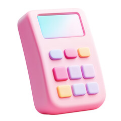 debit machine on calculator on transparent background for finance and business