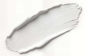 Stylish white paint stroke for backgrounds designs. Modern clean aesthetic. Abstract hand-made brushstroke. Ideal for decor projects creative artworks. Suggests smooth surface, elegant tone. High