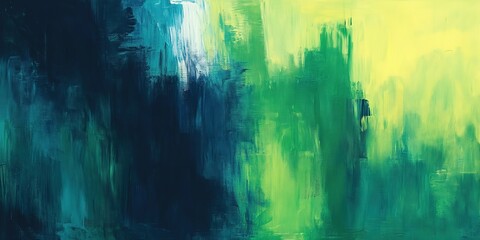 Canvas of Energy Vibrant Blue and Green Brush Strokes in Abstract Harmony