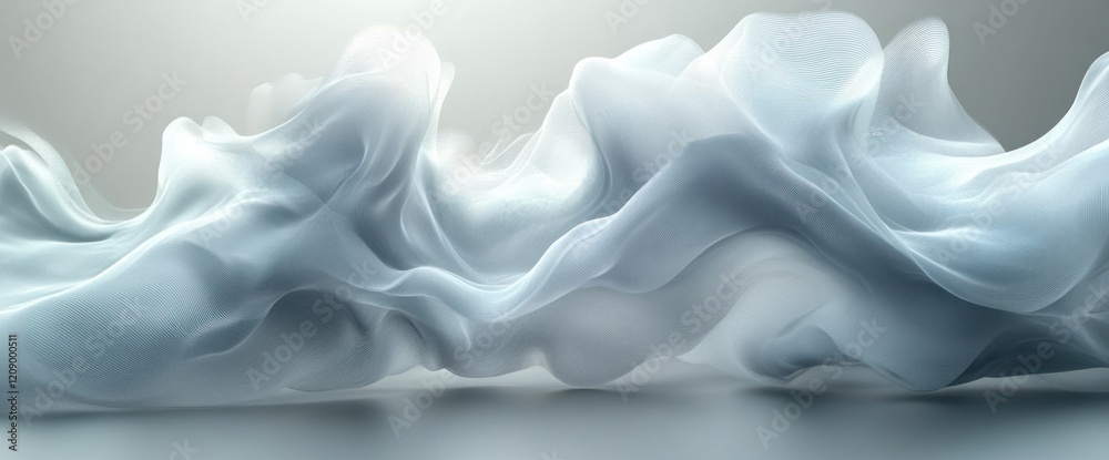 Leinwandbilder Abstract Minimalist White Swirling Lines Texture with Light Gray Background Pattern