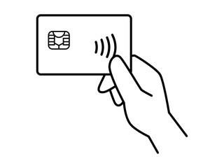 タッチ決済のクレジットカードを使うイラスト