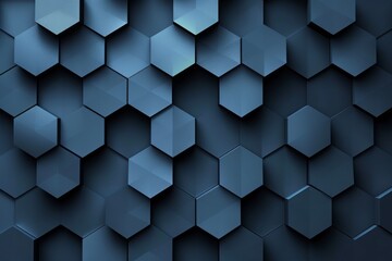 Naklejka premium An intricate abstract background featuring interlocking hexagons in shades of blue, ideal for creative design projects, technology themes, or modern art displays