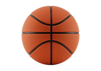 Fototapeta premium Textured orange basketball with black lines, isolated on a white background