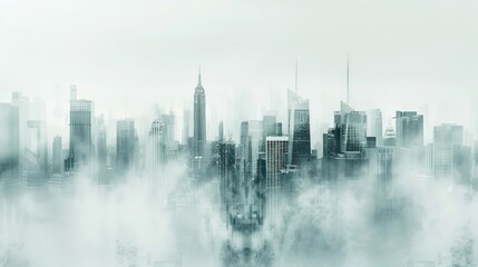 Fototapeta premium Soft focus on urban skyline, creating an abstract and modern background.