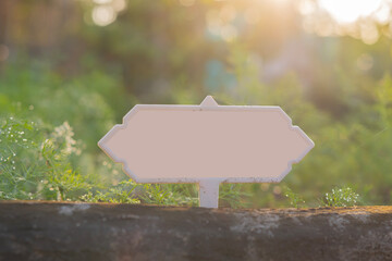 Blank frame mockup on the organic vegetable plot with the real morning light.