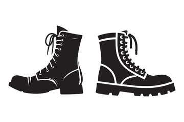 soldier boot silhouette and icon