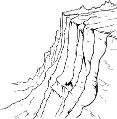 Fototapeta premium edge cliff sketch drawing