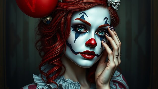 portrait of a beautiful clown