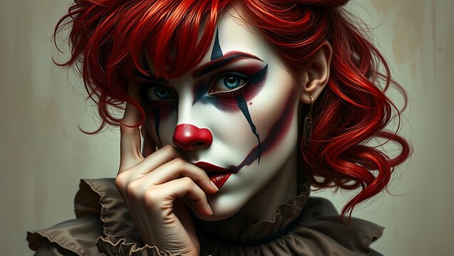 portrait of a beautiful clown