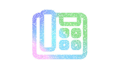 Icon phone office is made up of LED square shapes. There are bright diodes and there are black dead diodes