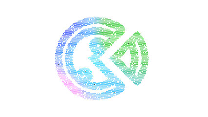 Icon pizza is made up of LED square shapes. There are bright diodes and there are black dead diodes