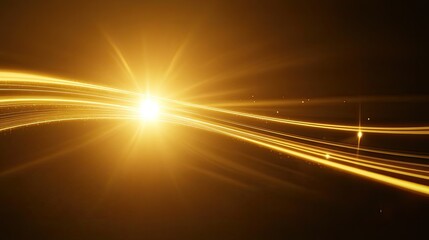 Golden Light Streaks Radiate From Central Sun