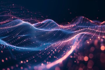 Exploring the ethereal beauty of abstract digital backgrounds with flowing waves of light and color in a mesmerizing design element showcasing motion and depth