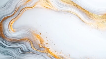 Abstract grey and gold liquid marble texture. Design background