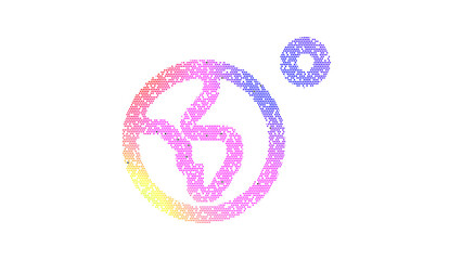 Icon planet moon is made up of LED square shapes. There are bright diodes and there are black dead diodes