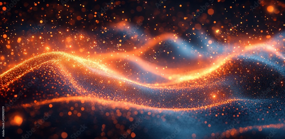 Leinwandbilder Futuristic Abstract Technology Galaxy Network Flow Visuals with Artificial Intelligence and Neural Connections
