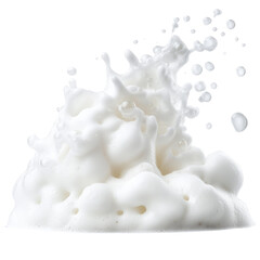 Creamy foam splashing with bubbles, creating dynamic and lively scene. This captures essence of freshness and cleanliness, perfect for various applications