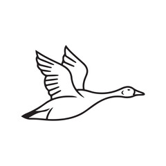 a flying goose outline vector illustration