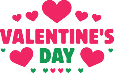 Stylish Valentine's Day graphic design with hearts.