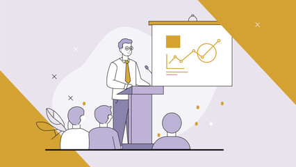 Professional Presentation with Data Analysis Illustration