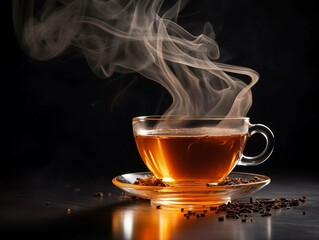 Cup of Tea with Rising Steam