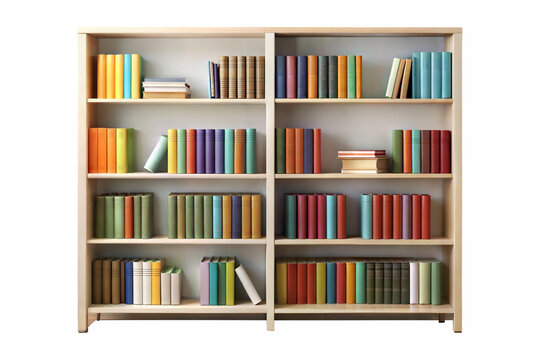 Bookshelf with Colorful Books